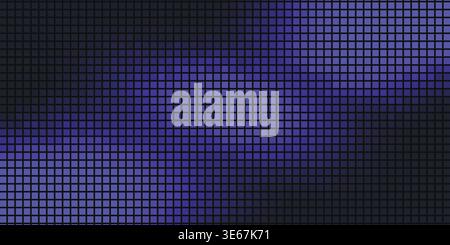 Dark colorful pixel mosaic gradient background made of square grid tiles. Abstract geometric digital pattern in vibrant purple spectrum colors. Stock Vector