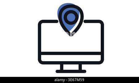 Digital location and local SEO icon Stock Vector