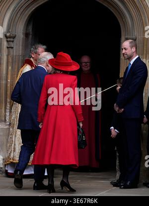 King Charles III and Queen Camilla after attending the Easter Service ...