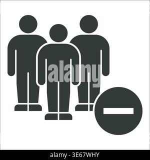 People Icon with Subtraction Symbol Stock Vector