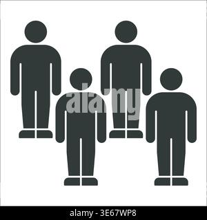 Four Human Figures in Staggered Team Formation Stock Vector