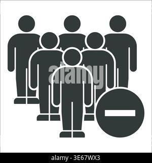 People Icon with Subtraction Symbol Stock Vector