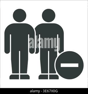 People Icon with Subtraction Symbol Stock Vector