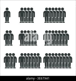 Group Growth Infographic of People in Increasing Numbers Stock Vector