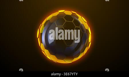 Glowing energy shield orb against dark background. A futuristic symbol of power and protection for digital concept art. Vector illustration Stock Vector