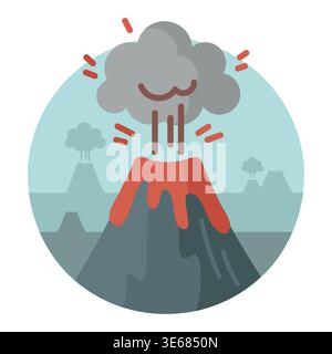 Volcano vector icon. Lava magma. Volcanic eruption. Nature sign. Graph symbol for travel and tourism web site and apps design, logo, app, UI Stock Vector