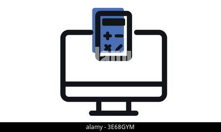 Online accounting and financial calculation icon Stock Vector