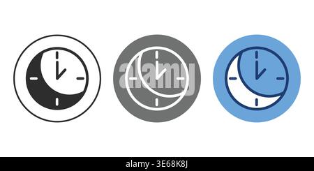 Sleep cycle icon with clock and day night concept in minimal style. Represents circadian rhythm, insomnia, sleep disturbance, sleep disorder, bedtime Stock Vector