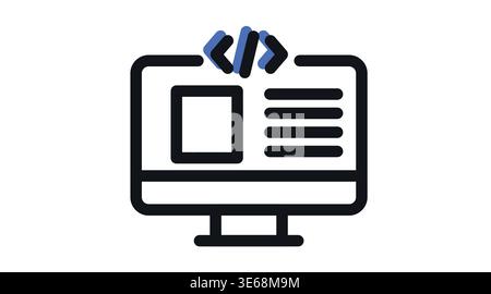 Web development and coding icon Stock Vector
