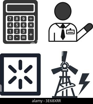 Icons Representing Financial Growth, Communication, and Professional Achievement Stock Vector