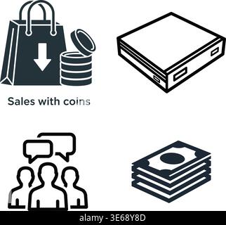 Business, Science, and Communication Icons for Professional Use Stock Vector