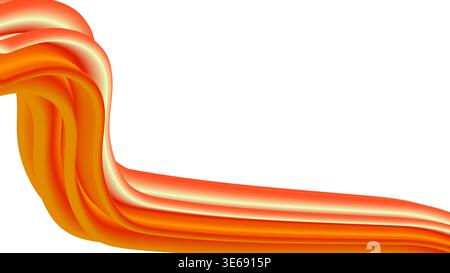 Vibrant orange and yellow fluid wave abstract background with smooth gradients Stock Vector