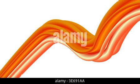 Vibrant orange and yellow fluid wave abstract background with smooth gradients Stock Vector