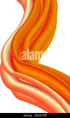 Vibrant orange and yellow fluid wave abstract background with smooth gradients Stock Vector