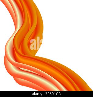 Vibrant orange and yellow fluid wave abstract background with smooth gradients Stock Vector
