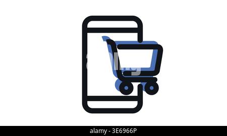 Mobile shopping and e-commerce icon Stock Vector