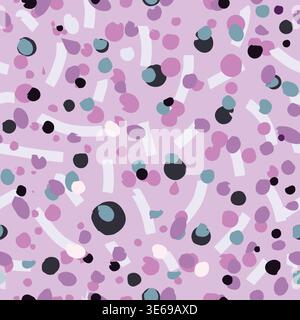 Dynamic abstract pattern with teal green, black, grey, and pink-purple brush strokes, creating a bold, artistic, modern, and expressive design Stock Vector