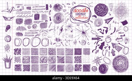 Handmade doodle set. Back to school . Hand drawn. Not AI, vector illustration. Stock Vector