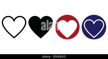 Creative Visual Representation of Hearts with Variations in Color and Design Styles Vector Charity cons Stock Vector