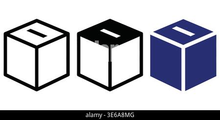 Visual Representation of Different Voting Ballot Box Designs for Electoral Processes and Symbolic Representation Vector Charity cons Stock Vector