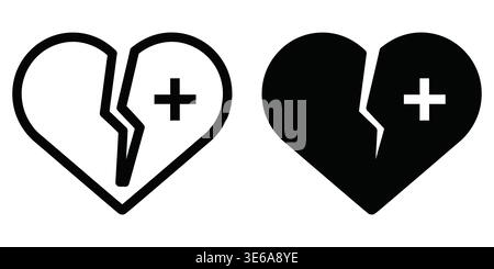 The Symbolic Representation of Love Repair and Reconnection Through Broken Hearts Vector Charity cons Stock Vector