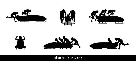 Bobsleigh sports silhouette Stock Vector
