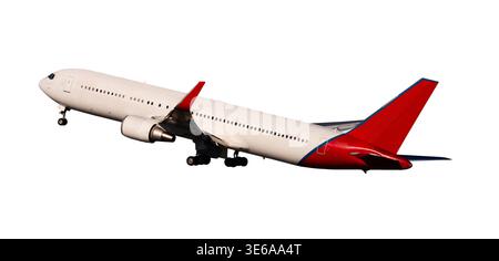 Commercial passenger airliner isolated on white Stock Photo