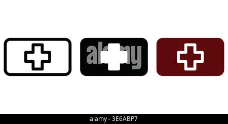 Medical symbol variations on different background colors Vector Camping Icons Stock Vector