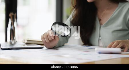 Business Team Meeting to brainstorming and discuss to audit finance planning sales. Financial advisor teamwork and accounting concept Stock Photo