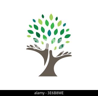 Protection tree logo design Stock Vector