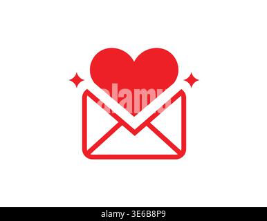 Envelope with heart logo vector illustration Stock Vector