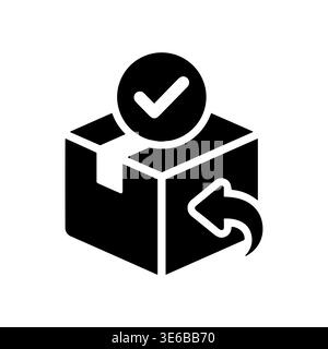 Return confirmed icon vector illustration in black and white Stock Vector