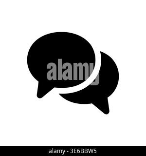Two black speech bubbles icon on white background Stock Vector