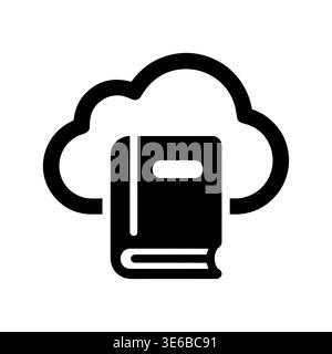Cloud ebook vector icon for education, library and technology. Stock Vector