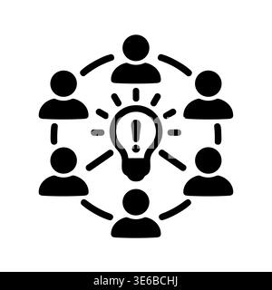 Teamwork brainstorming session with lightbulb icon vector illustration design Stock Vector