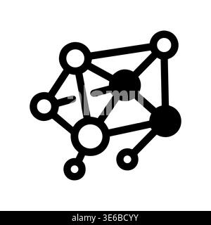 Simple black and white connection network vector icon illustration Stock Vector