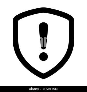 Shield with Exclamation Mark Icon Symbolizing Security Alert Design Stock Vector