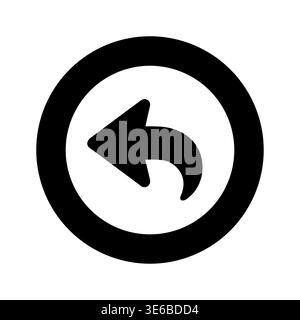 Black undo arrow in circle, simple vector icon illustration Stock Vector
