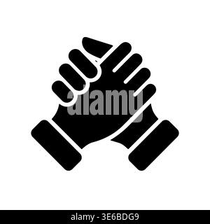 Arm wrestling glyph icon, competition, challenge, fighting, rivalry concept Stock Vector