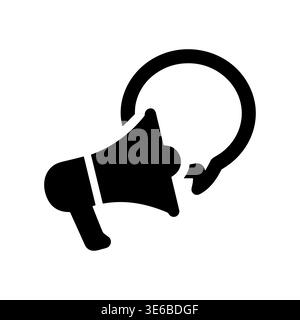 Megaphone with Speech Bubble Icon for Marketing and Announcement Stock Vector