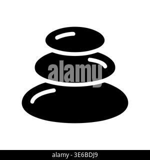 Black spa stones balance silhouette vector zen harmony illustration Stock Vector