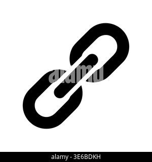 Simple black chain link icon on a white background Stock Vector