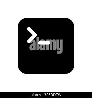 Black terminal prompt icon on a white background illustration Stock Vector