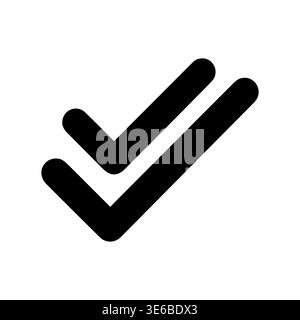 Double check mark icon in black and white vector design Stock Vector