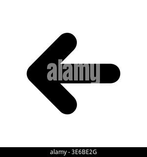 Black Arrow Pointing Left Minimalist Design on White Background Stock Vector