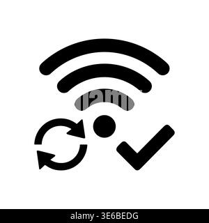 Wifi signal refresh update complete solid icon design vector Stock Vector