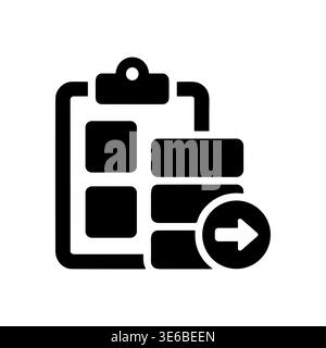 Import data form on clipboard vector solid style illustration Stock Vector