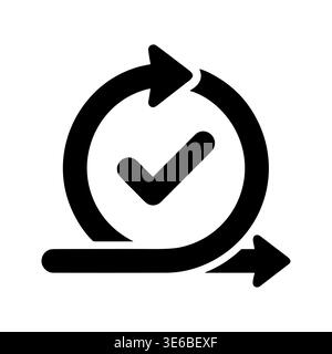Agile process icon with check mark in loop arrow Stock Vector