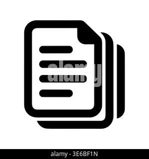 Document icon vector, stack of papers, outline style design Stock Vector