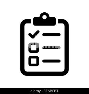 Checklist clipboard icon representing tasks completed in a simple style Stock Vector